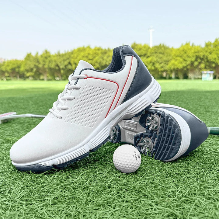 Durable Men's Striker Pro spiked golf shoes, built for performance & course comfort.