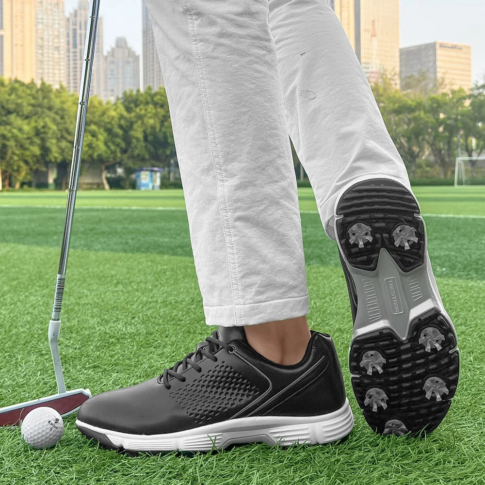 Striker Pro Men's golf shoes, spiked for enhanced traction & stability on the course.