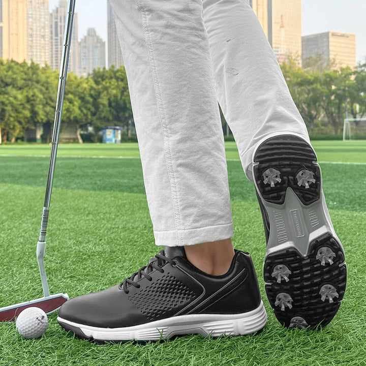 Striker Pro Men's golf shoes, spiked for enhanced traction & stability on the course.