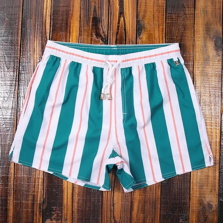 Matteo men's striped shorts, ideal for summer fashion, with comfortable elastic waist.