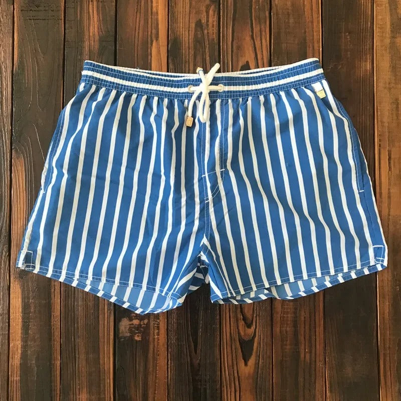 Casual men's striped shorts, perfect summer wear with an elastic waist design.