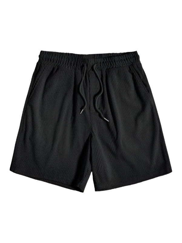 Casual men's striped summer set with a short-sleeve top, great for beach outings.