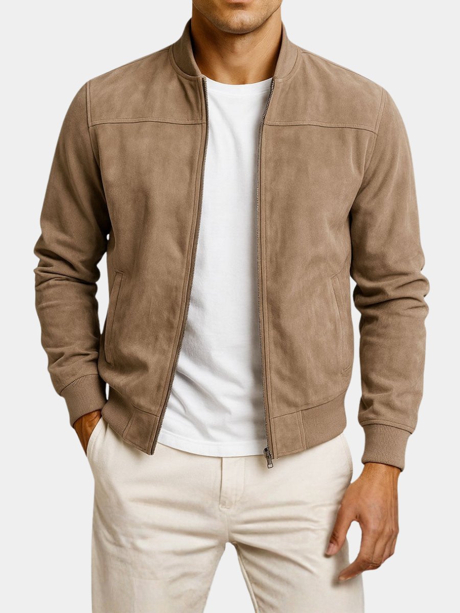Men's structured bomber jacket, tailored fit for a smart casual style.