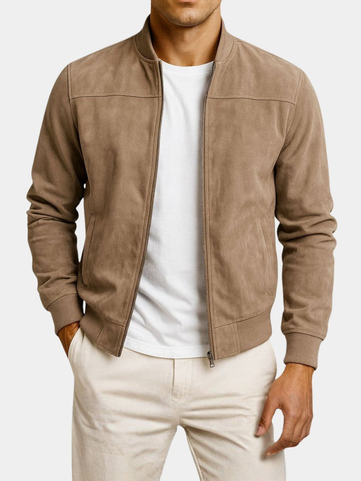 Men's structured bomber jacket, tailored fit for a smart casual style.