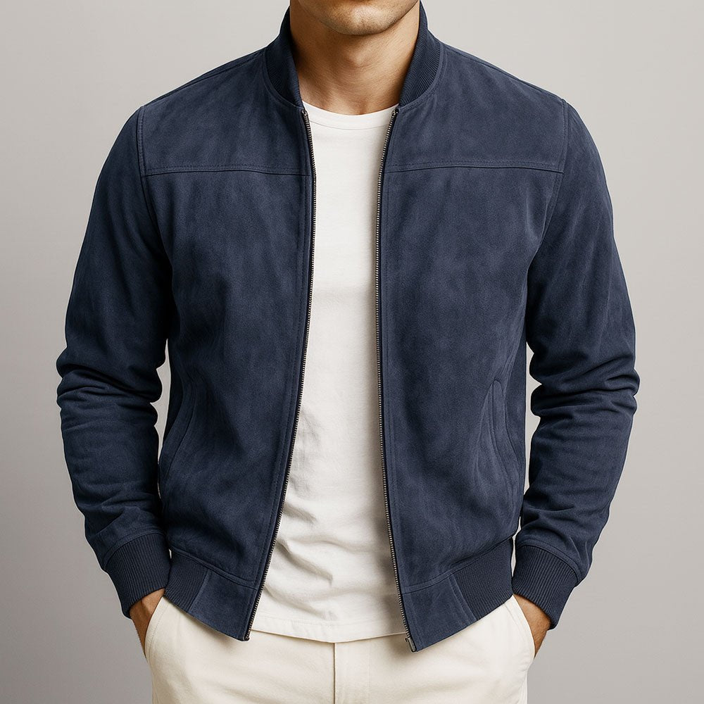 Everyday men's structured bomber jacket, comfortable tailored fit for versatile all-season style.