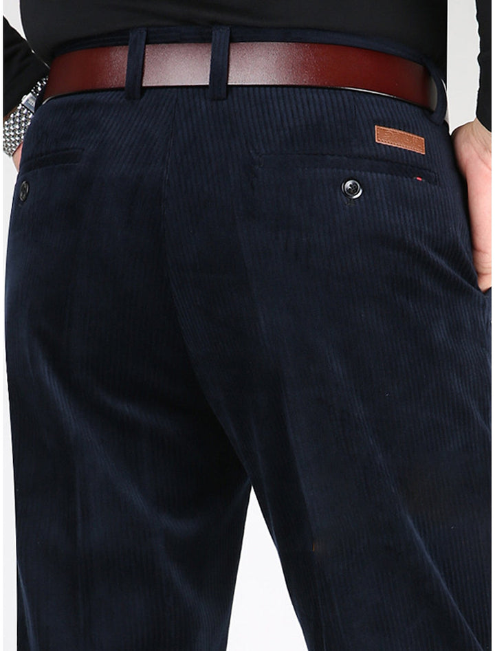 Garry men's structured ribbed pants, offering a comfortable straight leg fit for modern men's casual fashion.