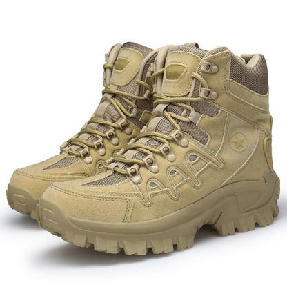 Men's sturdy waterproof hiking boots, ideal for outdoor adventures. Durable with grip soles for any trail.