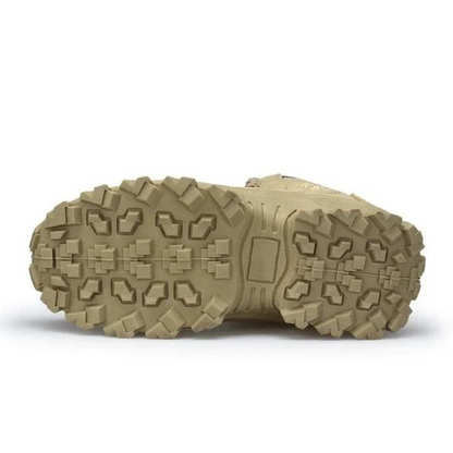 Heavy-duty men's waterproof hiking boots, built for durability & challenging outdoor conditions. Essential adventure gear.