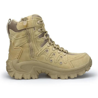 Rugged men's outdoor boots, waterproof, durable footwear for protection and comfort on any hiking trail.