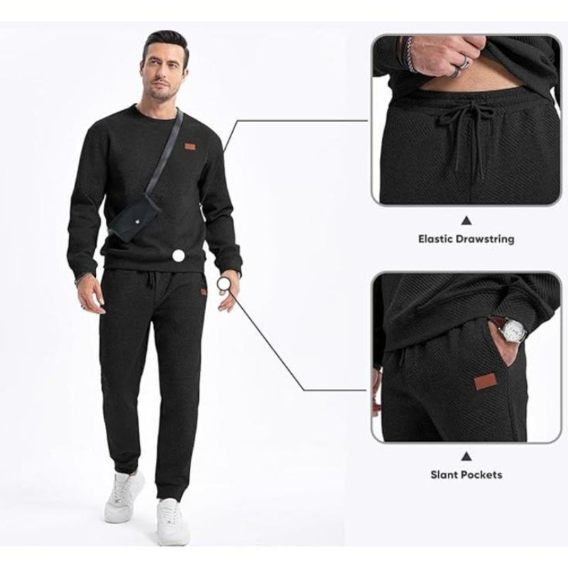 Effortless style with this men's comfortable 2-piece sweatsuit, ideal for casual wear.