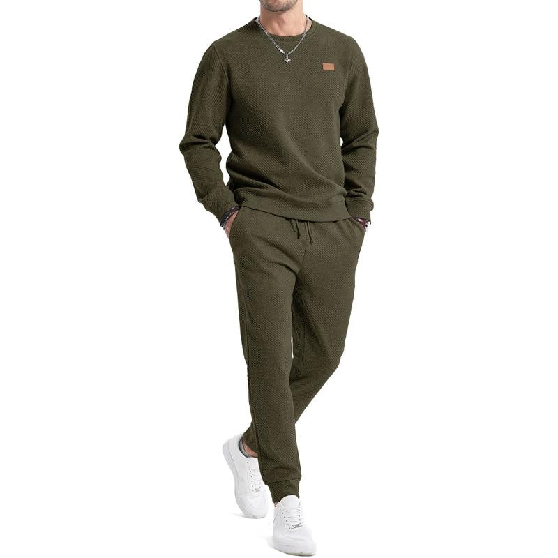 Men's fashion-forward 2-piece sweatsuit set, combining comfort with contemporary style.