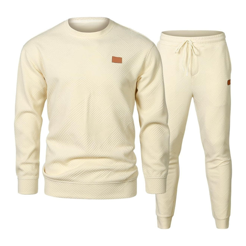 Comfortable and stylish men's casual outfit: a complete 2-piece sweatsuit set with joggers.