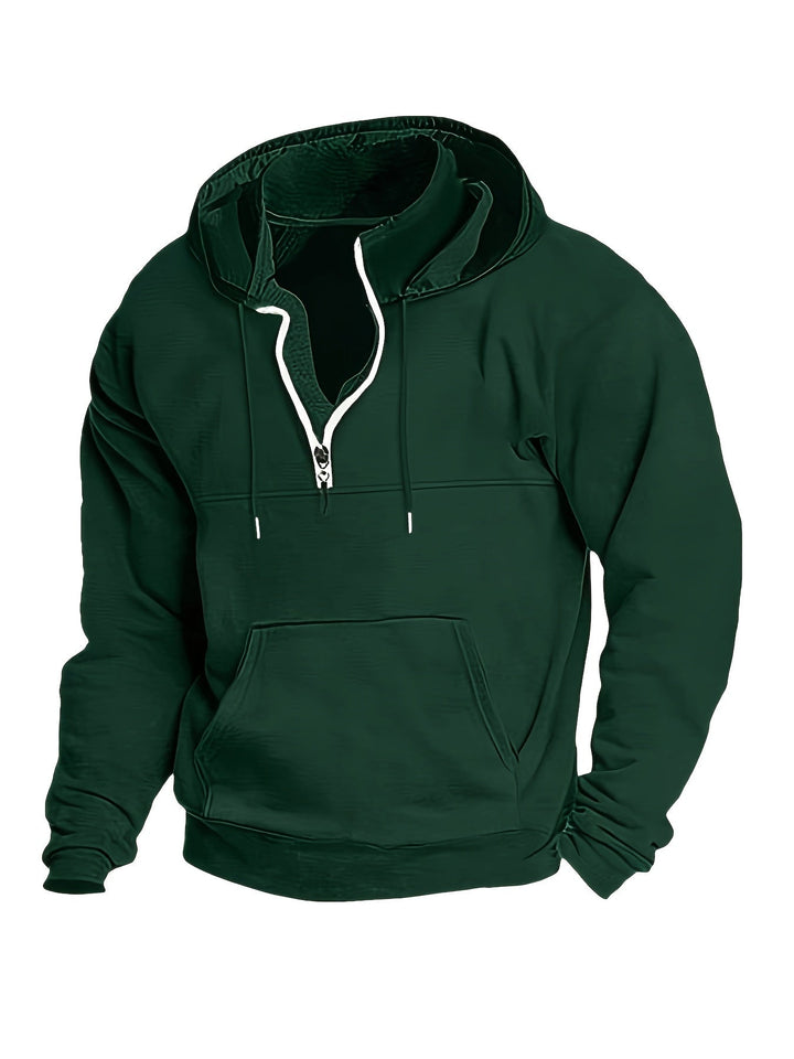 Men's stylish Archer half-zip hoodie. Perfect for casual autumn & winter fashion.