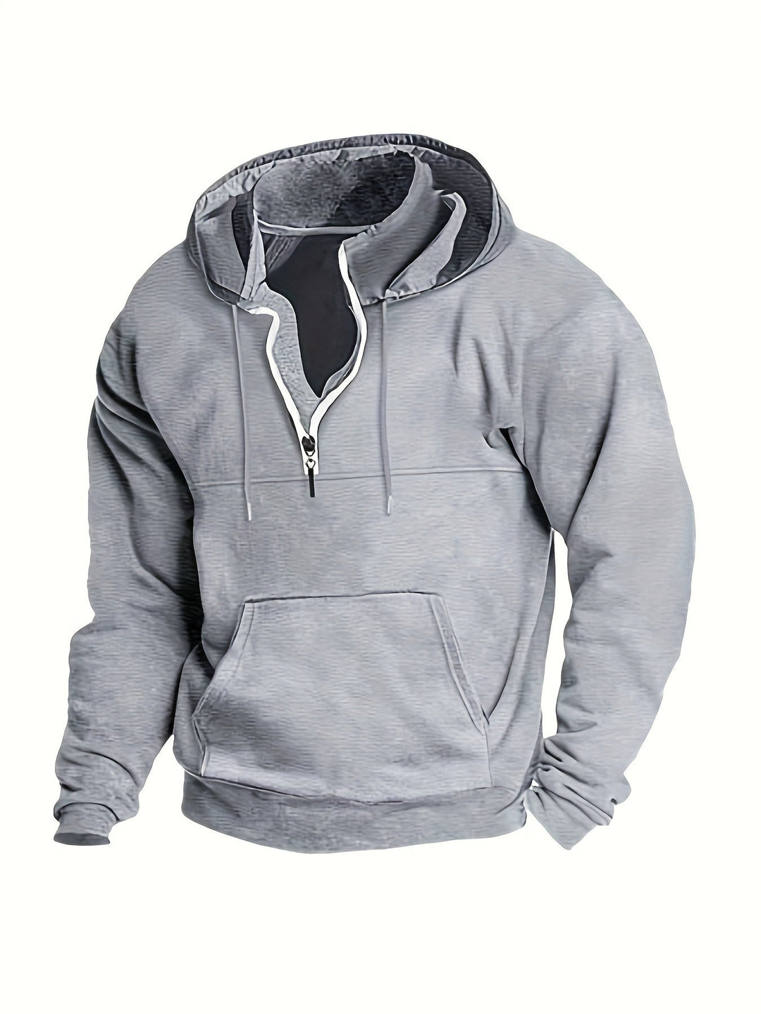 Comfortable men's half-zip pullover hoodie. Ideal men's apparel for streetwear & casual wear.