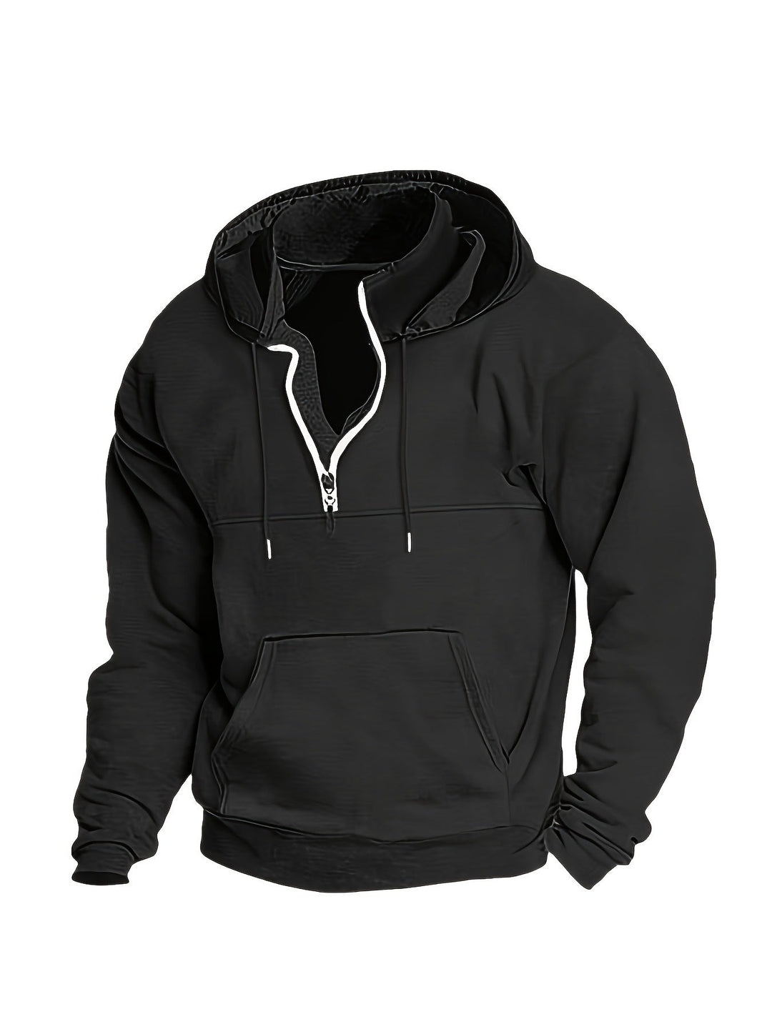 Men's casual half-zip hoodie pullover. Perfect for comfortable autumn & winter layering.