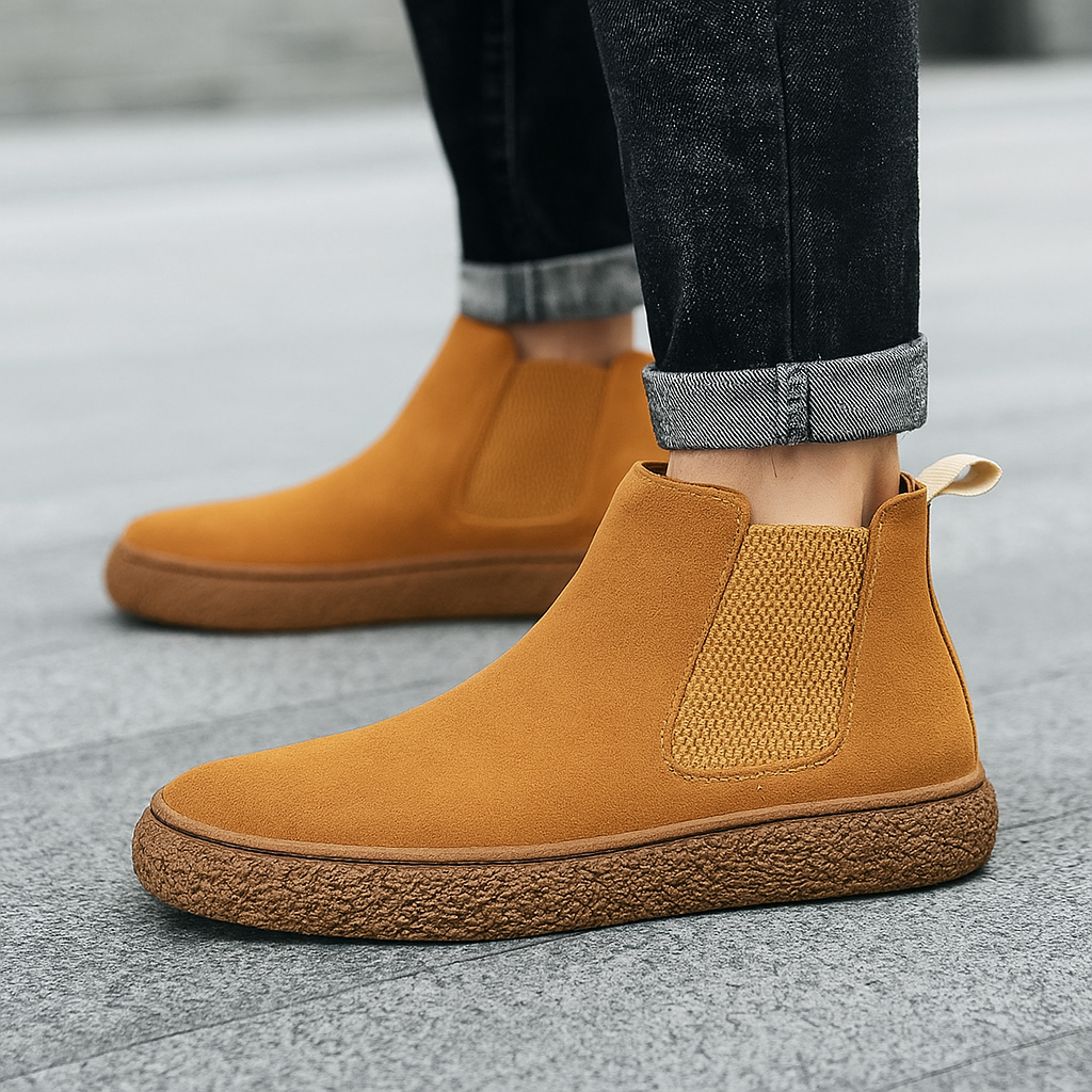 Durable men's casual Chelsea boots, designed for comfort and effortless fall/winter style.