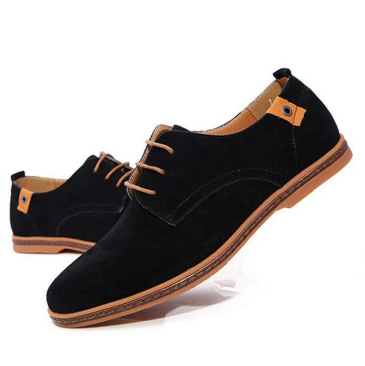 Modern men's elegant brown leather lace-up Derby dress shoes, ideal for sophisticated fashion.