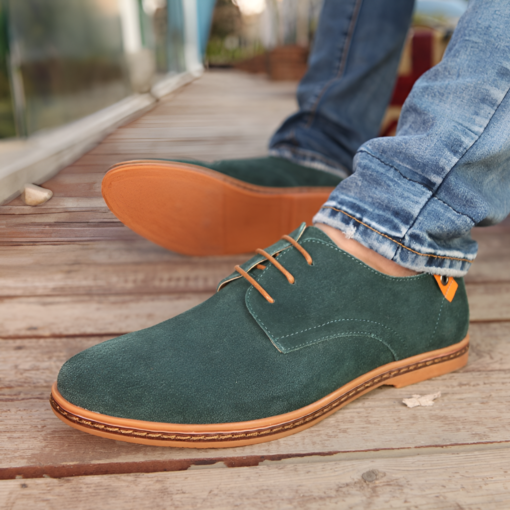 Stylish men's leather lace-up Derby shoes, great for smart casual looks and comfortable everyday wear.