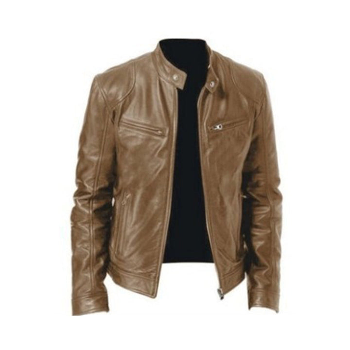 Stylish men's racer jacket, ideal for casual fashion & transitional weather outerwear. A must-have for men's apparel.