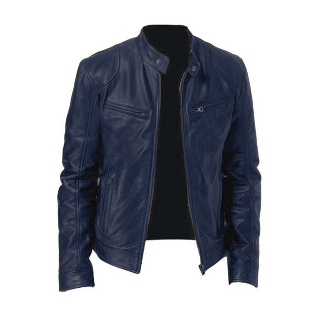 Sleek men's racer jacket in a classic color, offering comfortable everyday style & versatile outerwear for men.