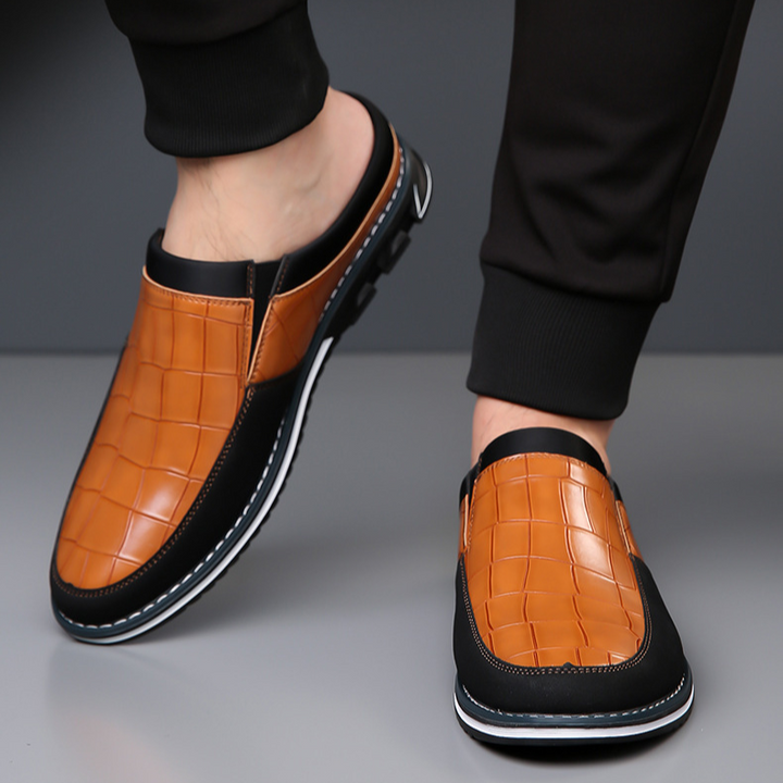 Men's casual slip-on mules, offering a blend of modern design and unparalleled comfort.