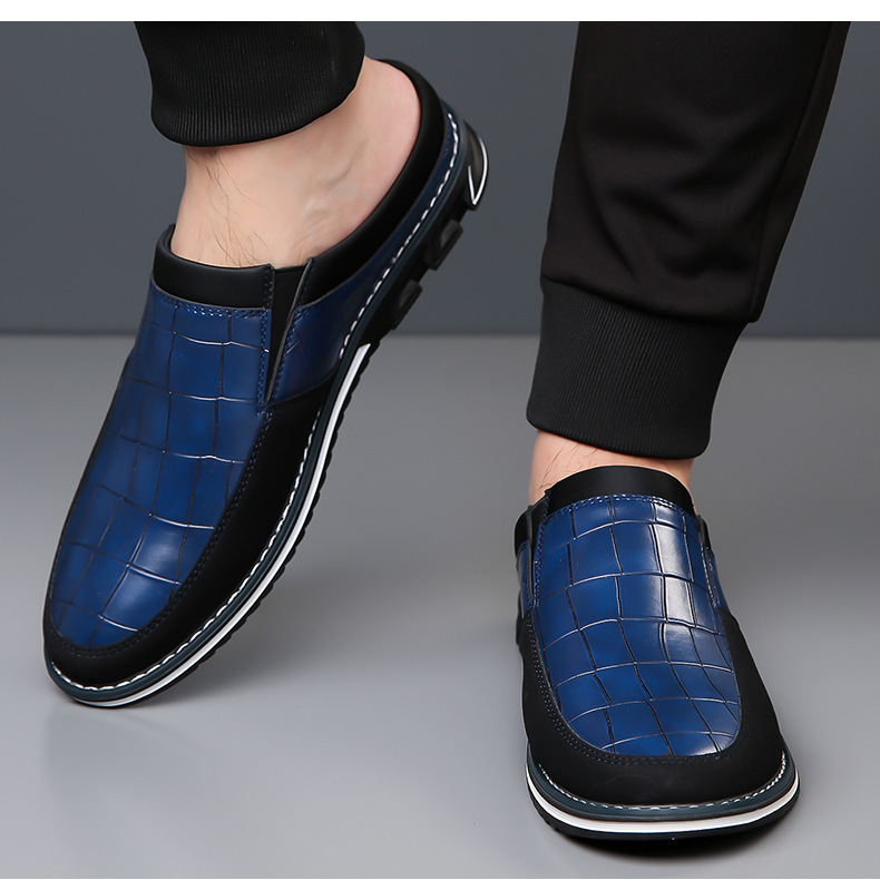 Men's sophisticated slip-on mules, ensuring all-day comfort and a sleek appearance.