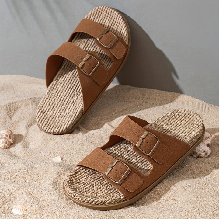 Relaxed fit men's slip-on sandals, adjustable, excellent for post-workout or casual summer outings
