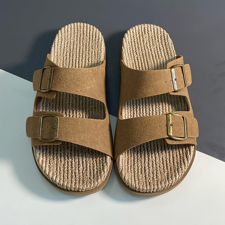 Stylish men's adjustable slip-on sandals, ideal for warm weather, offering great grip and comfort