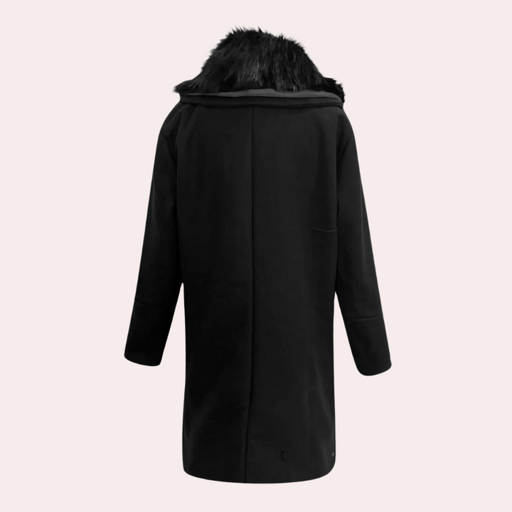 Black winter jacket for men, a warm and stylish coat, essential men's fashion outerwear for cold days.