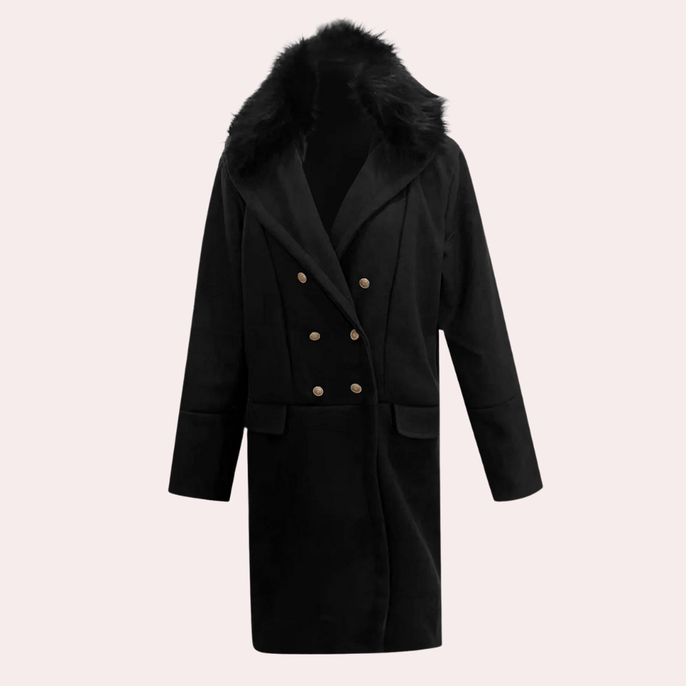 Comfortable men's black winter coat, a stylish and warm jacket, ideal outerwear for chilly weather.