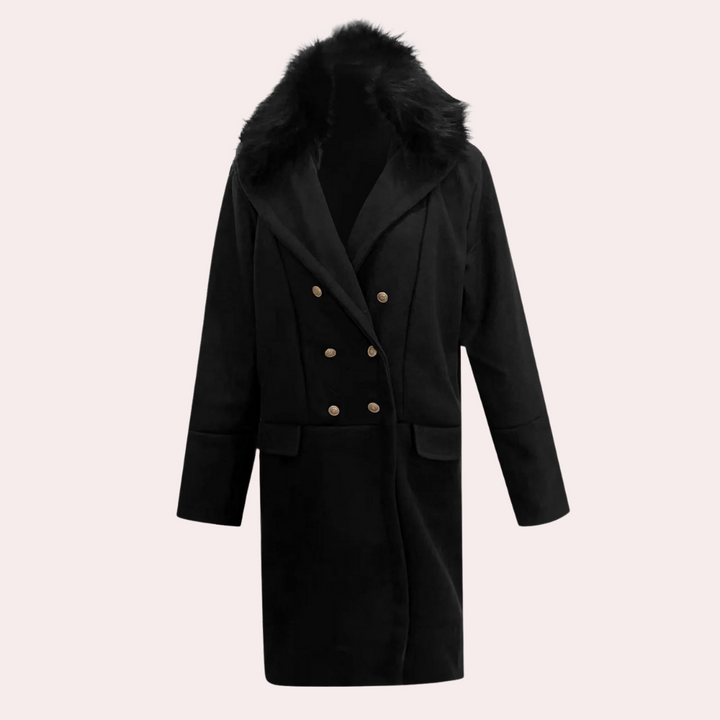 Comfortable men's black winter coat, a stylish and warm jacket, ideal outerwear for chilly weather.