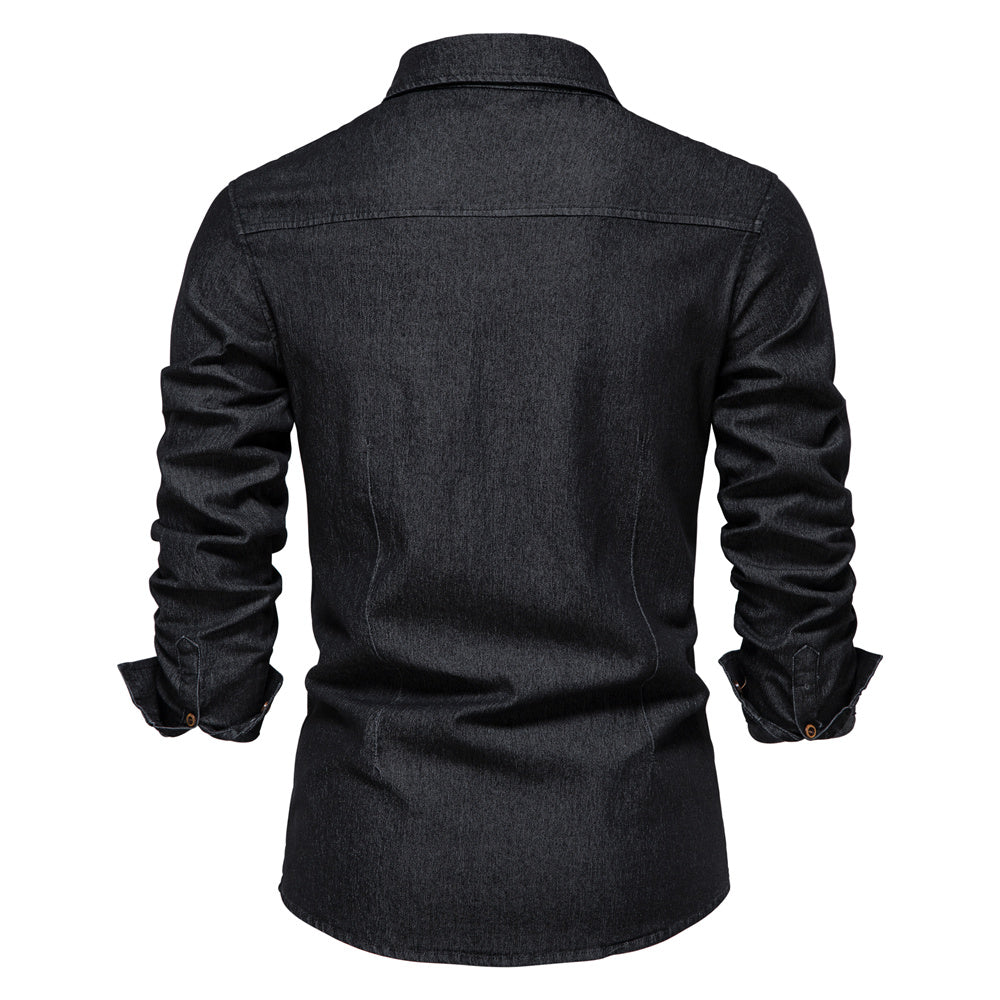 Stylish Hugo men's long-sleeve denim shirt. Ideal summer style, casual button-up for mens fashion & comfort.