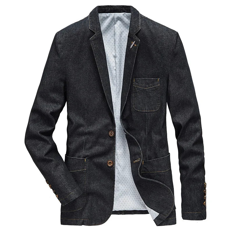 Men's stylish blue denim jacket with a modern fit, perfect for casual everyday wear and layering.