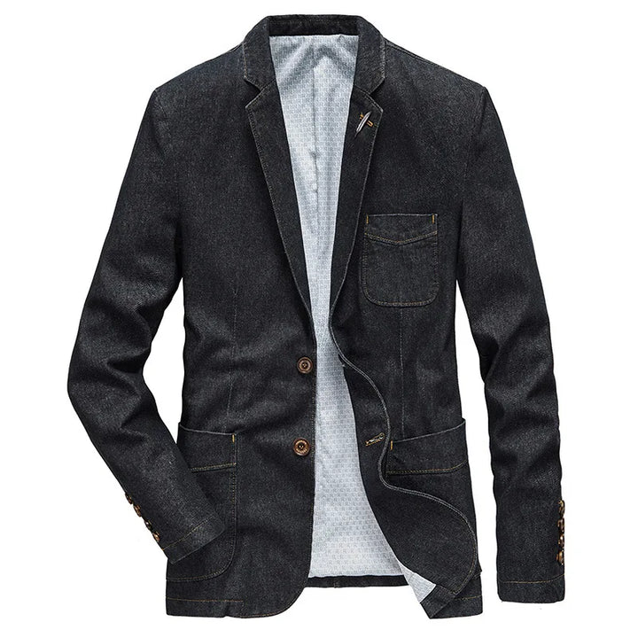 Men's stylish blue denim jacket with a modern fit, perfect for casual everyday wear and layering.