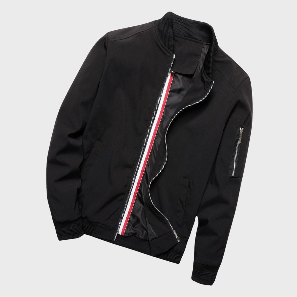 Stylish men's bomber jacket, modern design, lightweight casual outerwear for everyday.