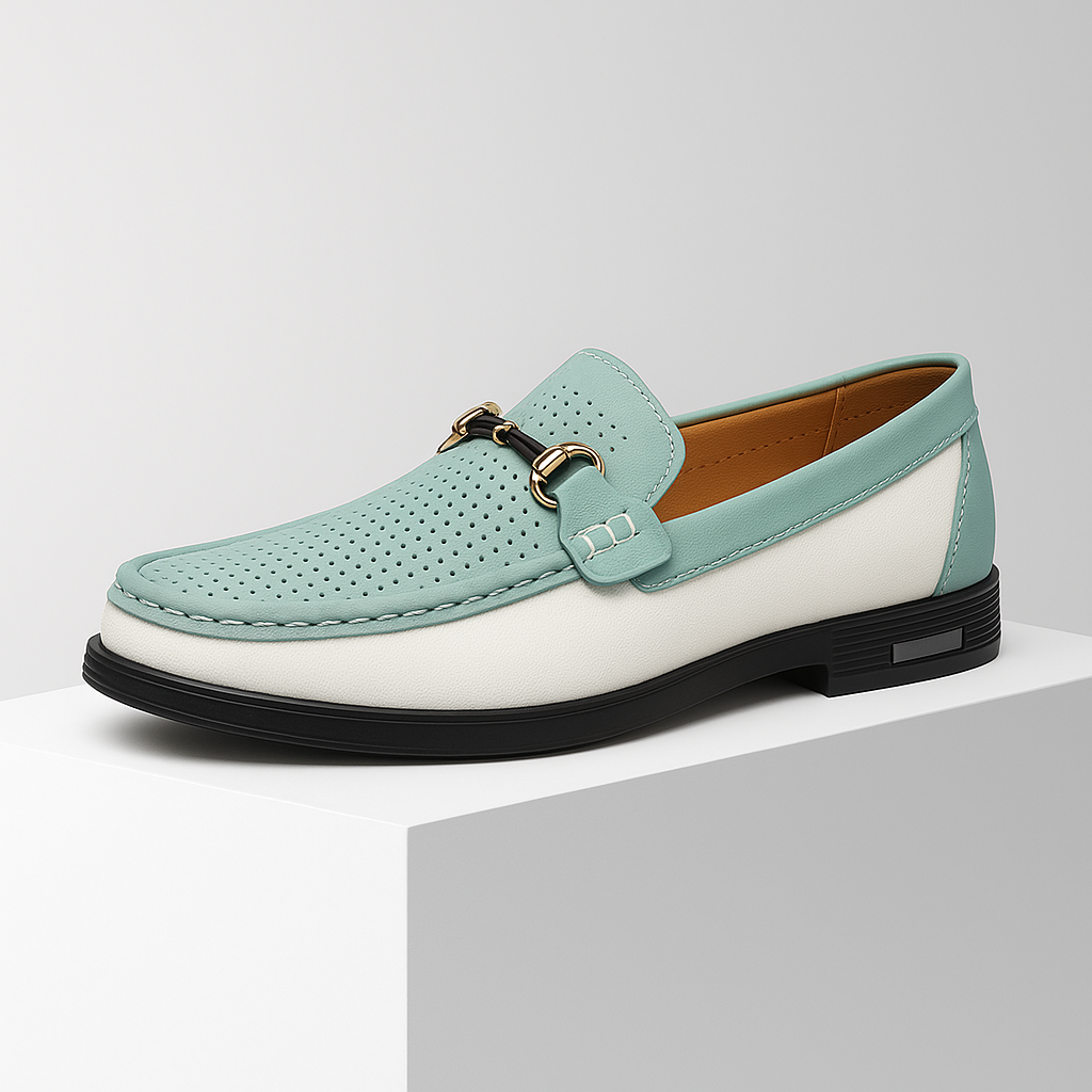Side view of men's elegant brown bit loafers, showcasing slip-on design & comfortable fit for everyday.
