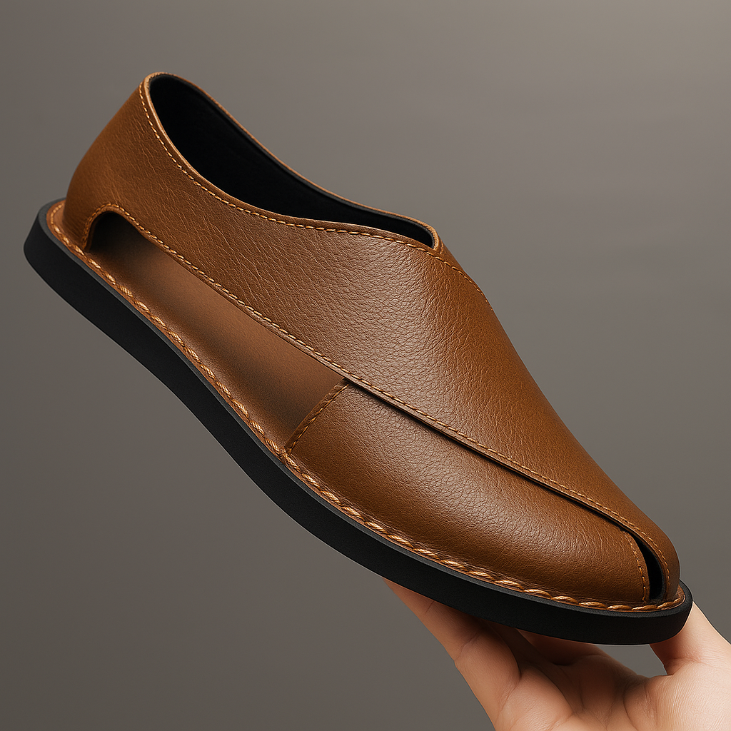 Casual men's slip-on open-toe sandals, perfect for summer walks and beach days.