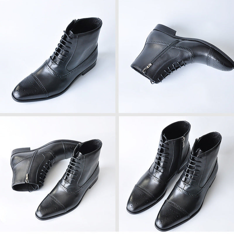 Elegant men's dress boots, ideal for professional attire, business casual, or comfortable everyday stylish footwear.