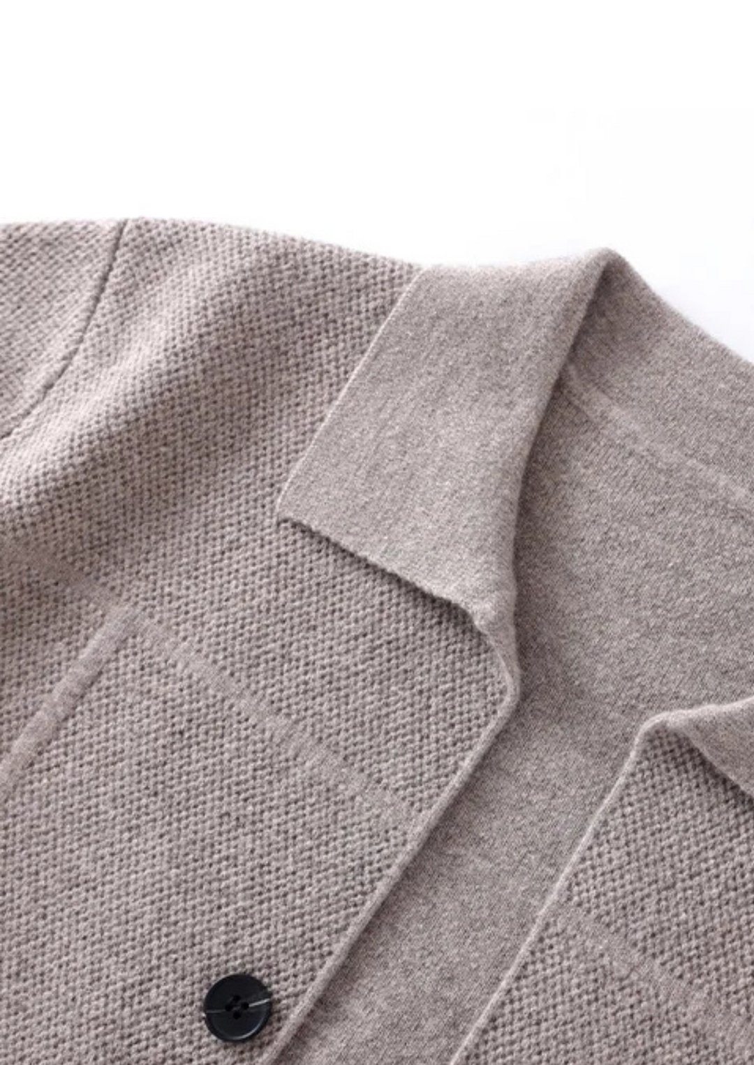 Men's casual button-up cardigan sweater with practical pockets, ideal for smart casual style.