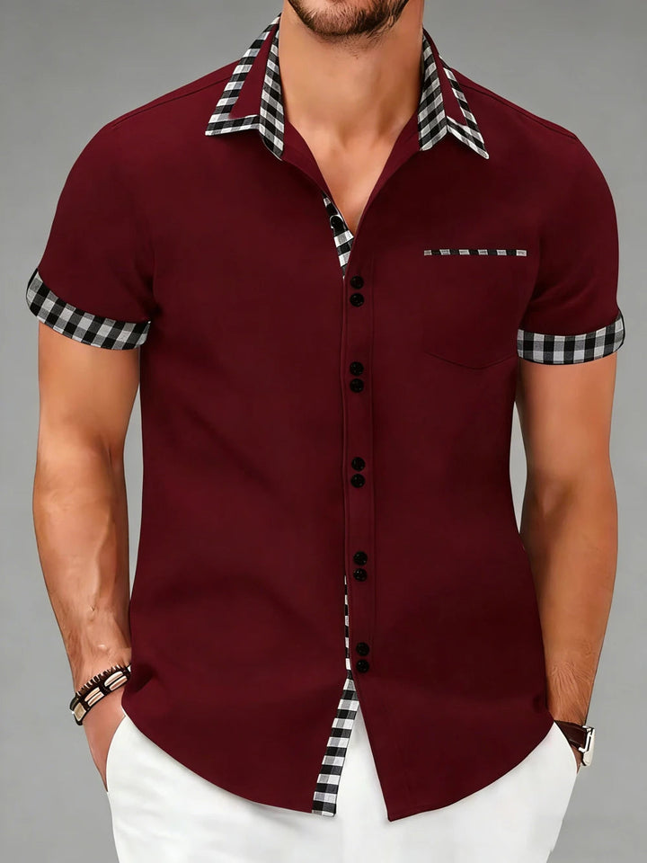 Versatile men's checkered button-up shirt, perfect for both smart casual and business casual styles.