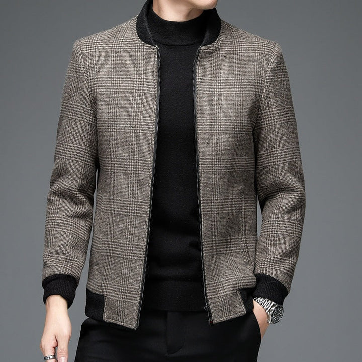 Men's stylish camel comfort jacket, perfect for smart casual everyday wear. Tailored fit outerwear.