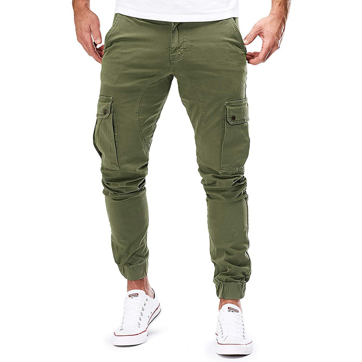 Versatile men's cargo joggers for casual wear, activewear or urban style. Made from a comfortable stretch cotton blend.