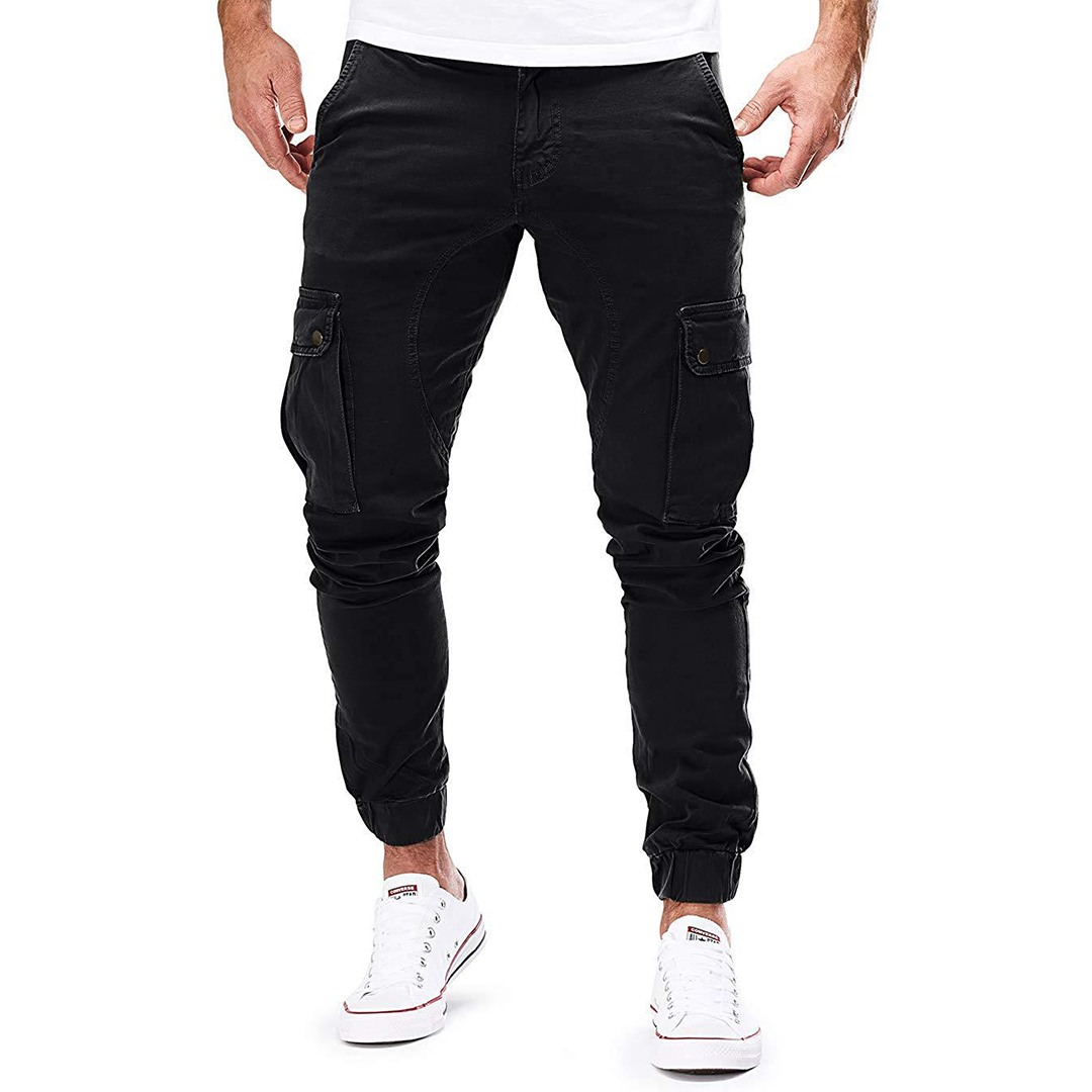 Stylish men's cargo joggers, a new arrival in activewear. Features comfy stretch fabric for urban & casual looks.