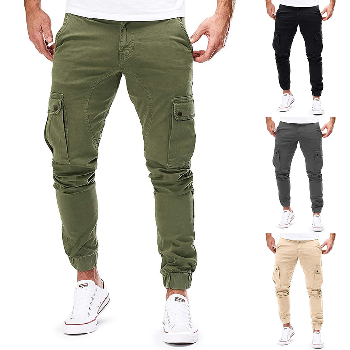 Modern men's cargo joggers with a comfortable stretch fit & utilitarian pockets. Perfect for casual or active use.