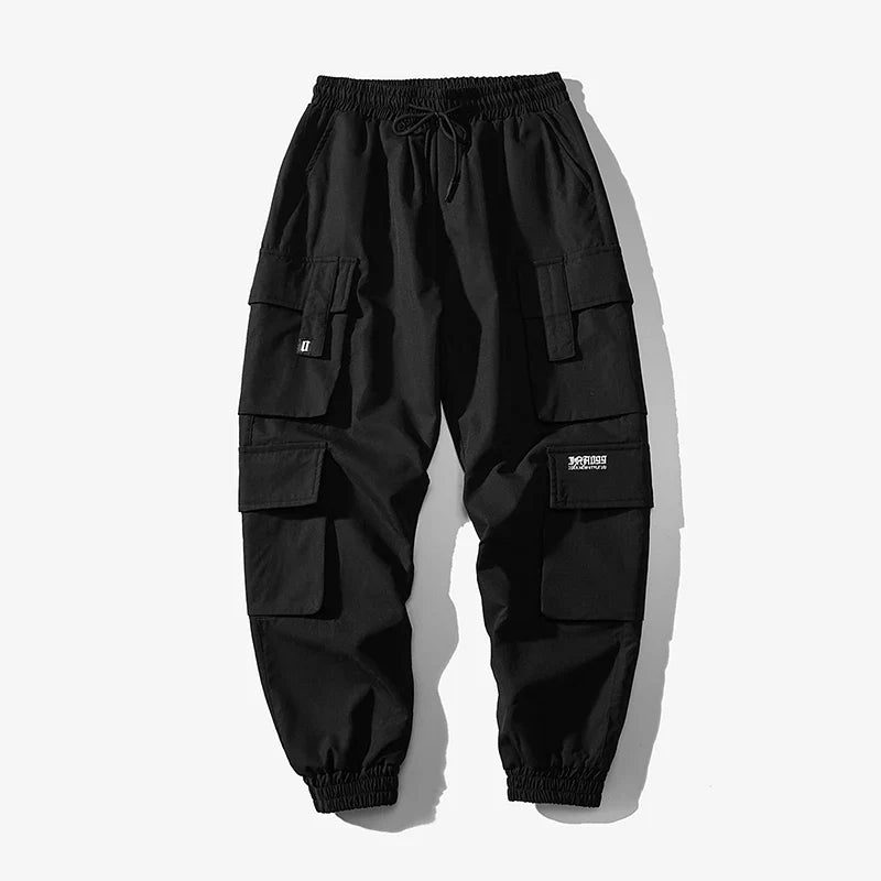 Men's stylish cargo joggers with an oversized fit, perfect for urban comfort and streetwear fashion.