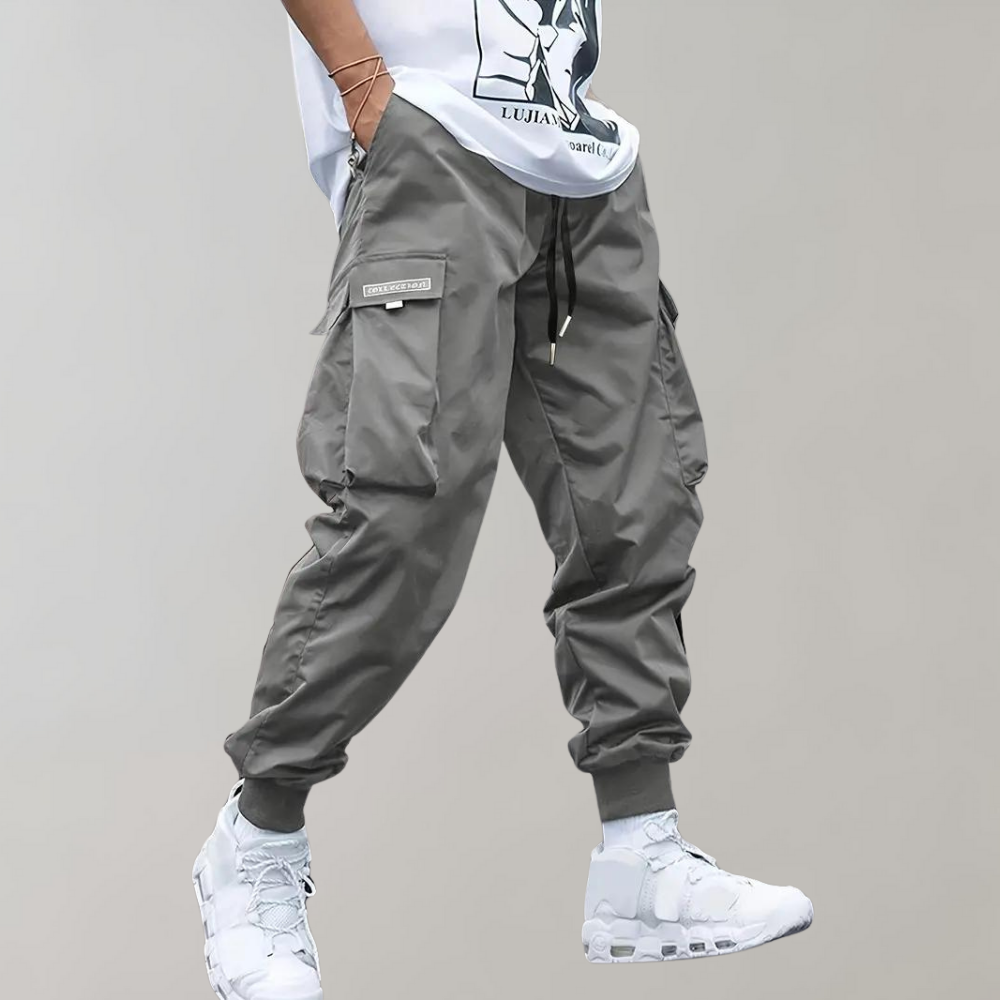 Modern men's bottom wear: stylish cargo pants with functional utility pockets.