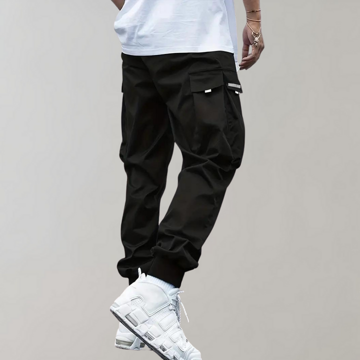 Soft and comfortable men's utility cargo pants for all-day wear.