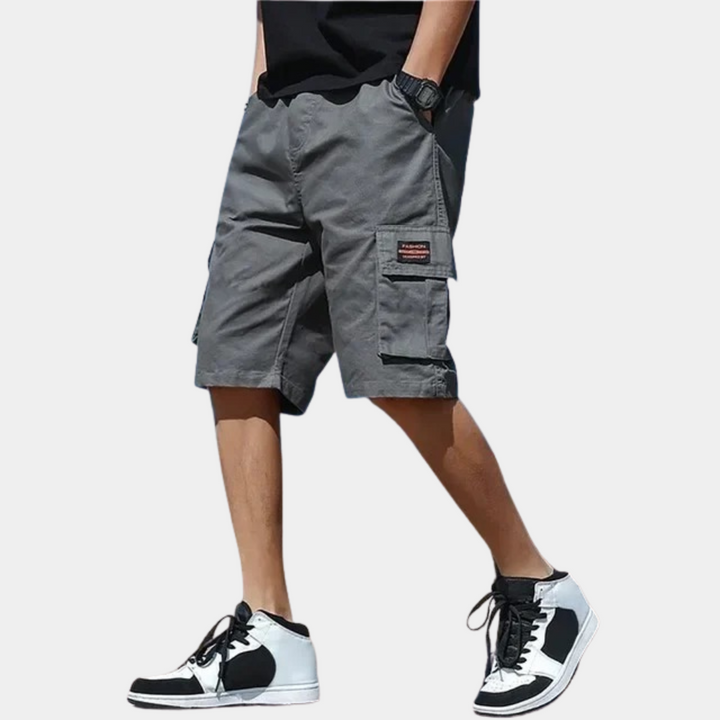Men's stylish cargo shorts, perfect for casual summer wear and outdoor activities with multiple pockets.