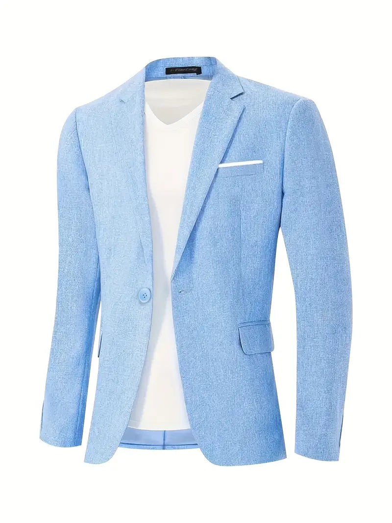 Stylish men's lightweight casual blazer jacket. Perfect for versatile smart-casual spring & summer outfits.