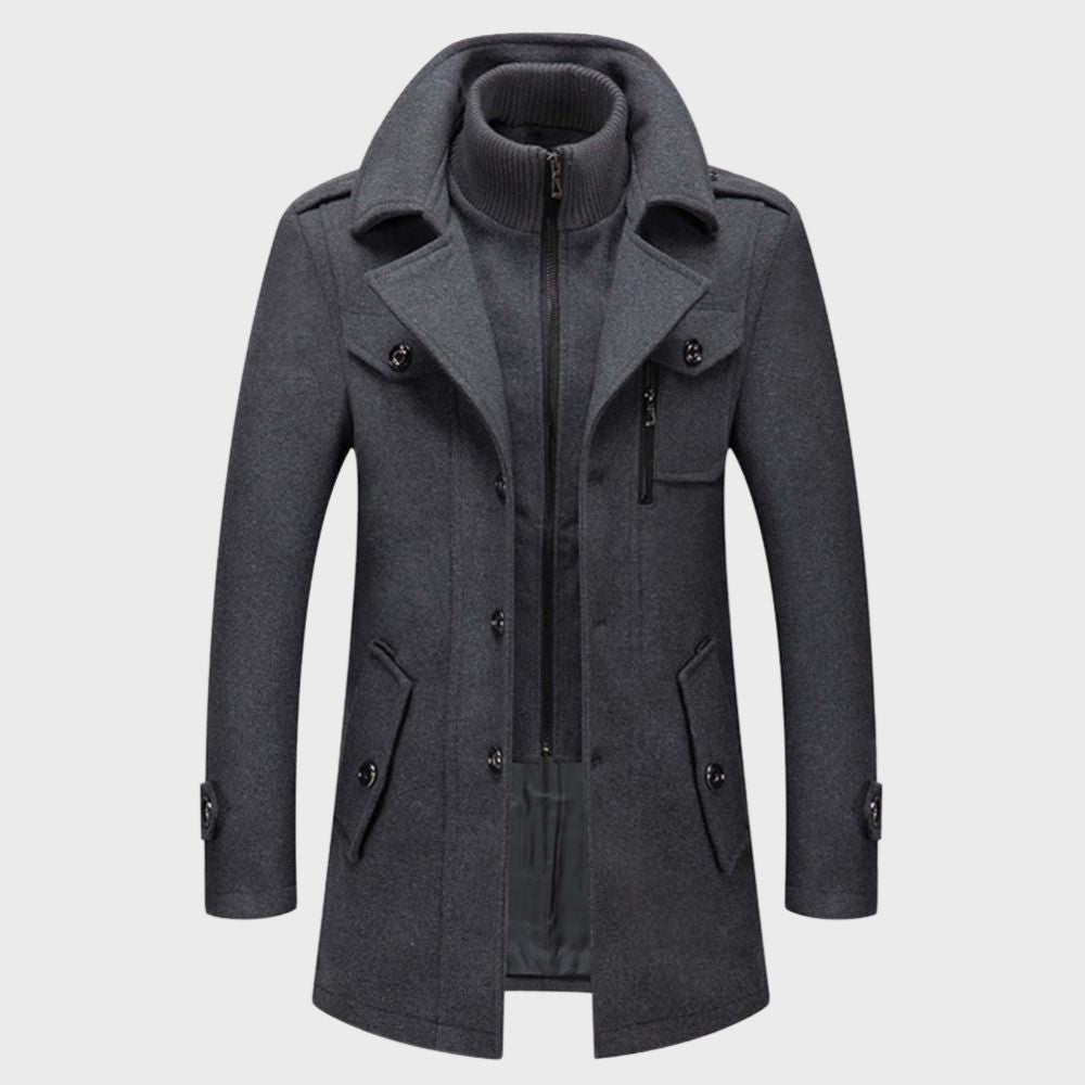 Men's stylish casual winter jacket in dark gray, warm, versatile, and perfect for cold weather fashion.